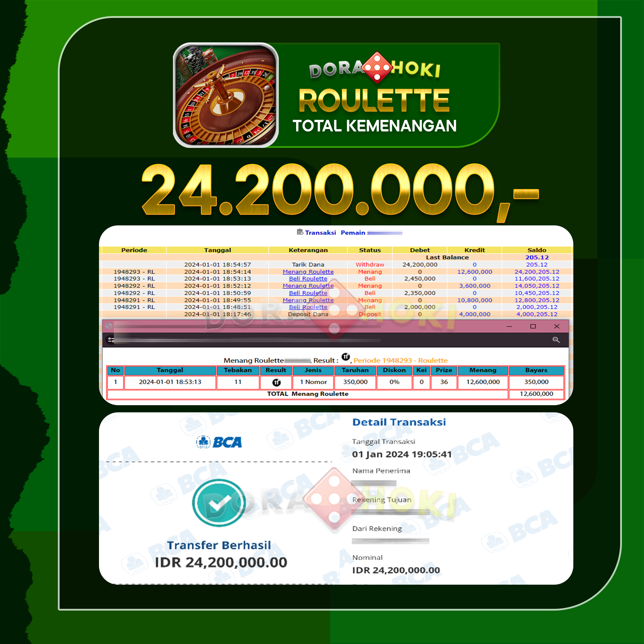 Livecasino Roulette Rp.24.200.000