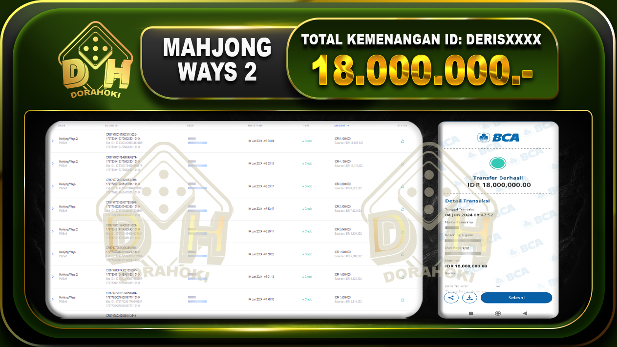 MAHJONG WAYS Rp.18.000.000