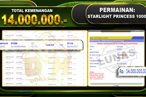 STARLIGHT PRINCESS 1000 Rp.14.000.000