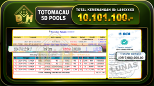 TOGEL TOTOMACAU 5D Rp.10.101.100