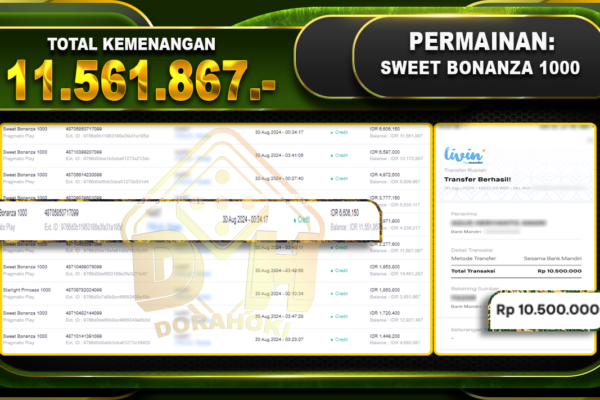 Sweet Bonanza 1000 Rp 11.561.867