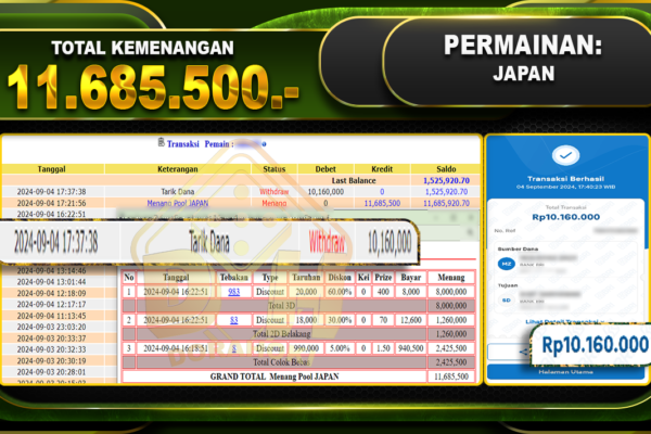 TOGEL JAPAN Rp 11.685.500