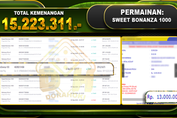 Sweet Bonanza 1000 Rp 15.223.311